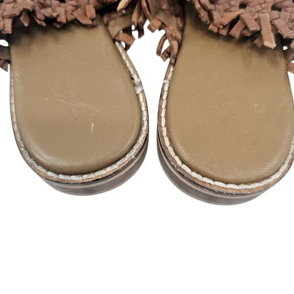Free People‎ Womens 36 Mirage Brown Leather Woven Flat Mules Sandals - Picture 13 of 16